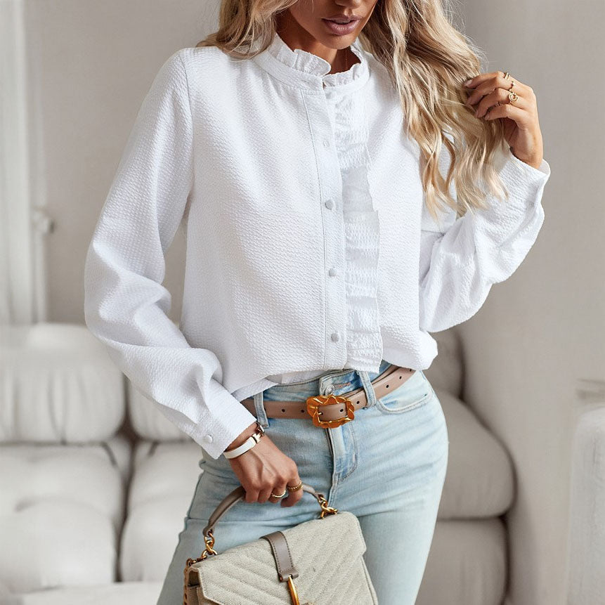 Olivia Cotton Ruffle Blouse