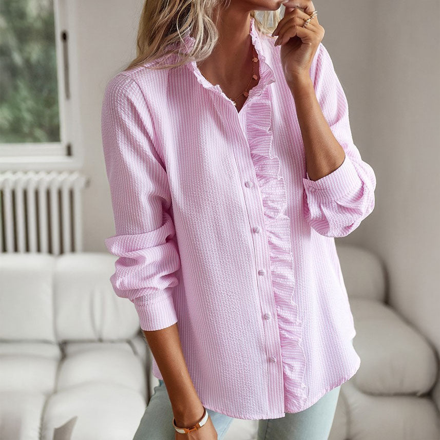 Olivia Cotton Ruffle Blouse
