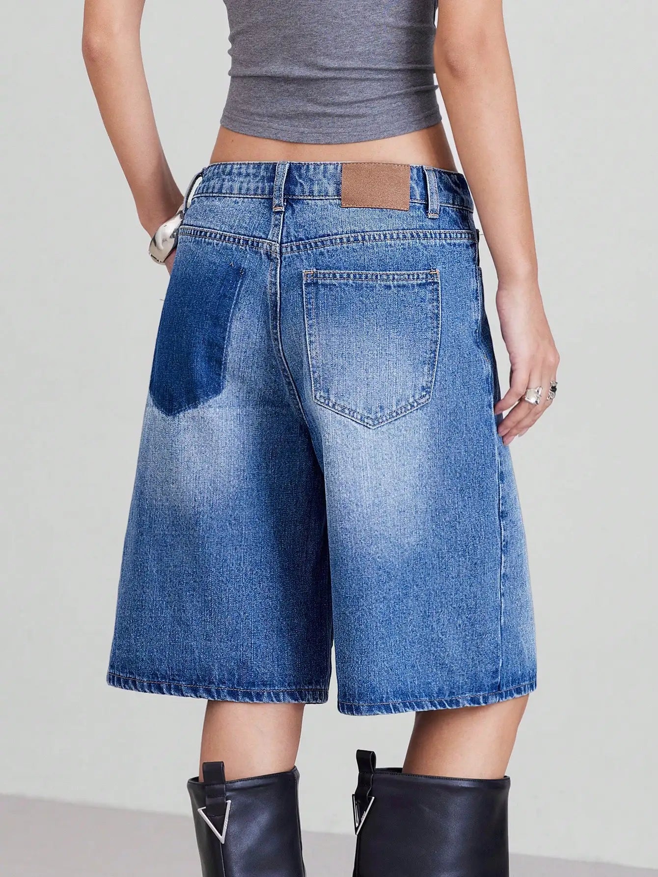 High-Waist 5-Piece Denim Shorts