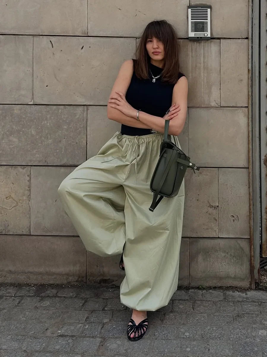 Cotton Wide Leg Pants