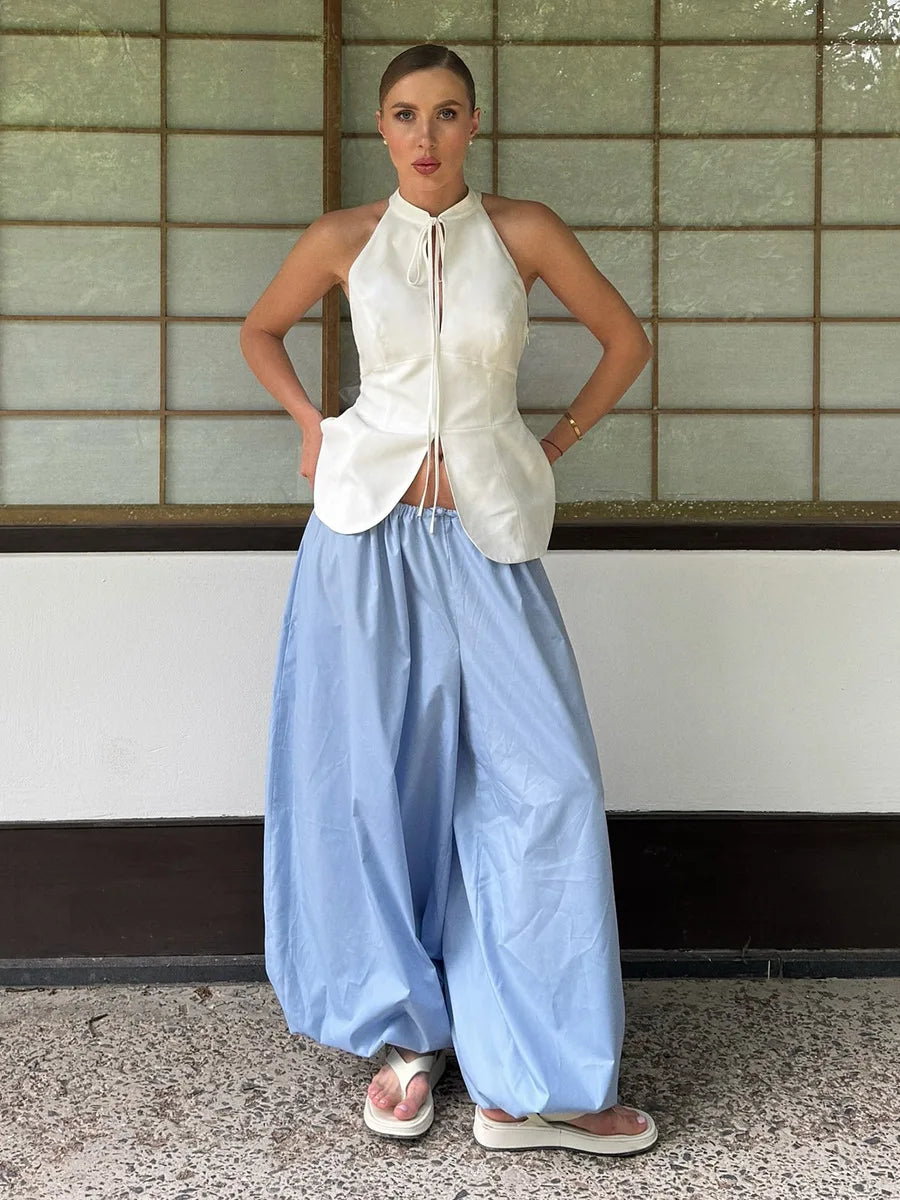 Cotton Wide Leg Pants