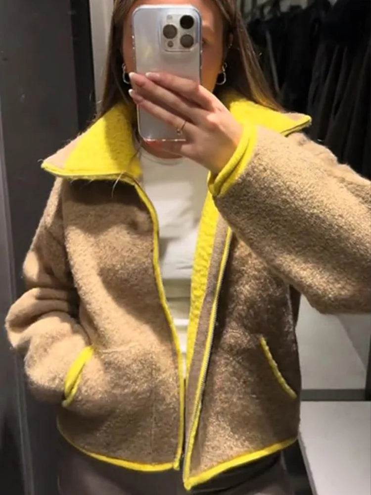 Contrast Knitted Cardigan