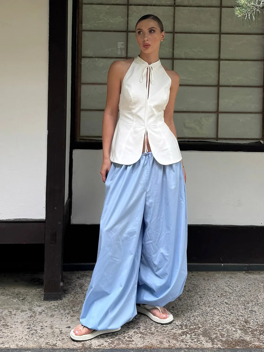Cotton Wide Leg Pants