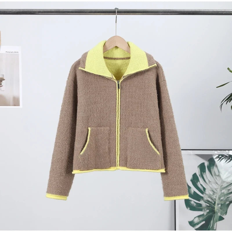 Contrast Knitted Cardigan