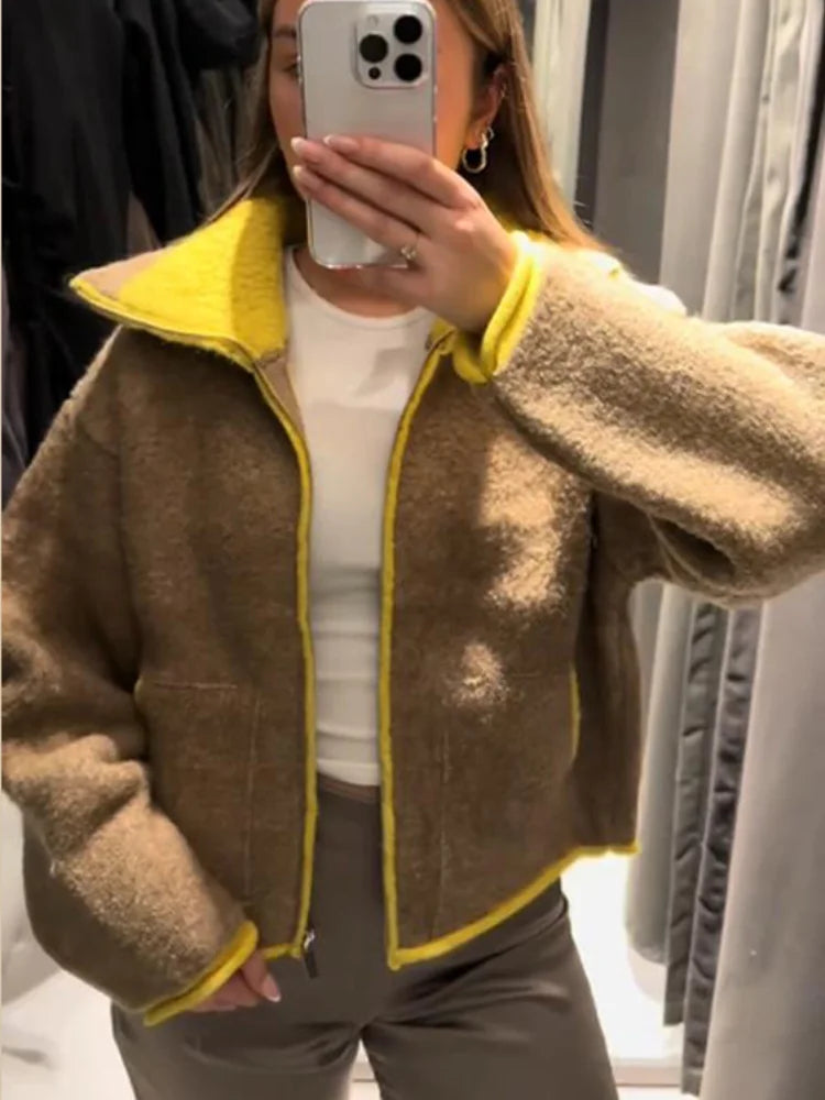 Contrast Knitted Cardigan